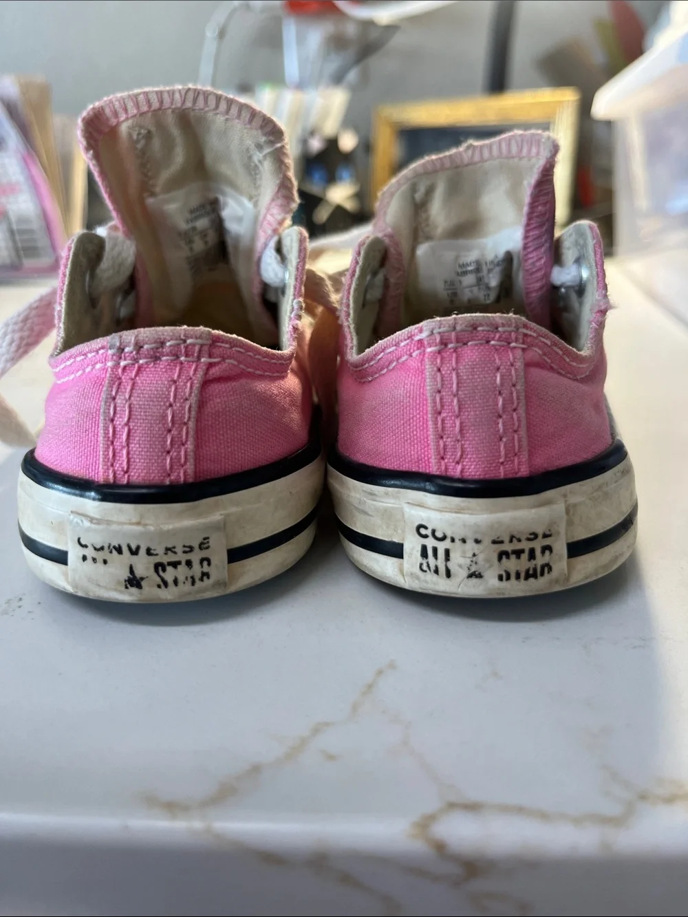 Converse Kids Pink Canvas Low-Top Sneakers